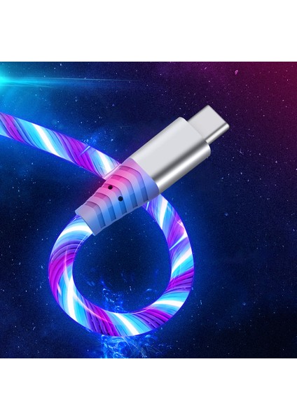 LED Işık Tasarımlı Type-C 3A Hızlı Şarj Kablosu 2m Cep Telefonu Kablosu - Yeşil (Yurt Dışından) fiyatları