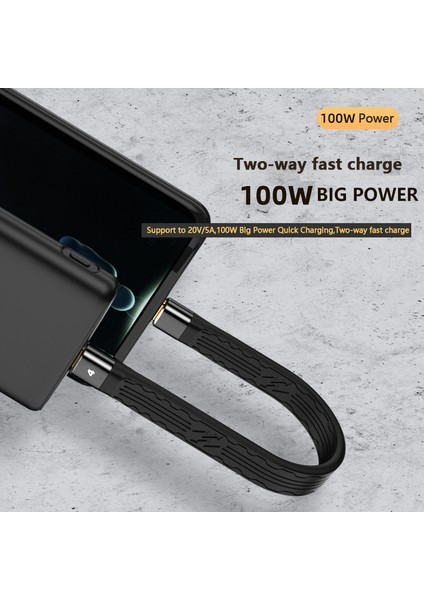 Tip-C'den Tip-C'ye Thunderbolt 4 Fpc Kablosu Pd 100W Ses Video Iletimli Hızlı Şarj Veri Kablosu (Yurt Dışından)