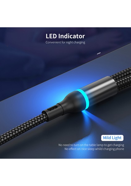 1,3 M USB / Type-C - Ip / Type-C / Mikro USB 5A LED Göstergeli Hızlı Şarj Veri Kablosu, Naylon Örgülü - Yeşil (Yurt Dışından) fırsatları