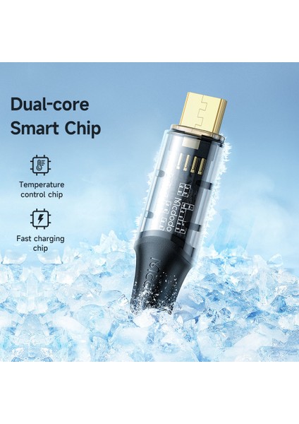 1.2m 3A Mikro USB Şeffaf Kabuk Android Telefon Şarj Kablosu Veri Kablosu-Turuncu (Yurt Dışından)
