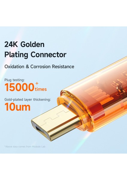 1.2m 3A Mikro USB Şeffaf Kabuk Android Telefon Şarj Kablosu Veri Kablosu-Turuncu (Yurt Dışından)