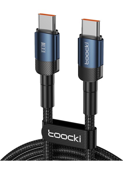 1m Veri Kablosu Type-C'den Type-C'ye 100W Çıkışlı Hızlı Şarj Kablosu - Mavi (Yurt Dışından)