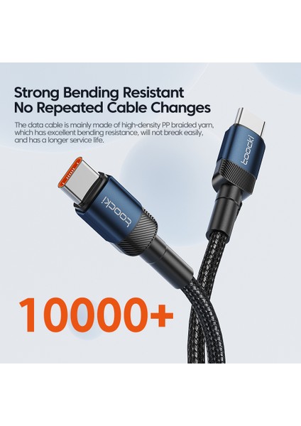 1m Veri Kablosu Type-C'den Type-C'ye 100W Çıkışlı Hızlı Şarj Kablosu - Mavi (Yurt Dışından) indirimleri