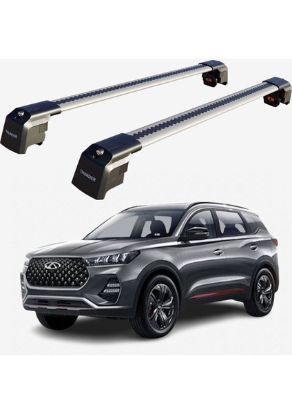 Chery Tıggo 7 Pro 2020-SONRASI Trx2 Thunder Carrier Kilitli Ara Atkı Taşıyıcı Tavan Barı Gri fiyatları