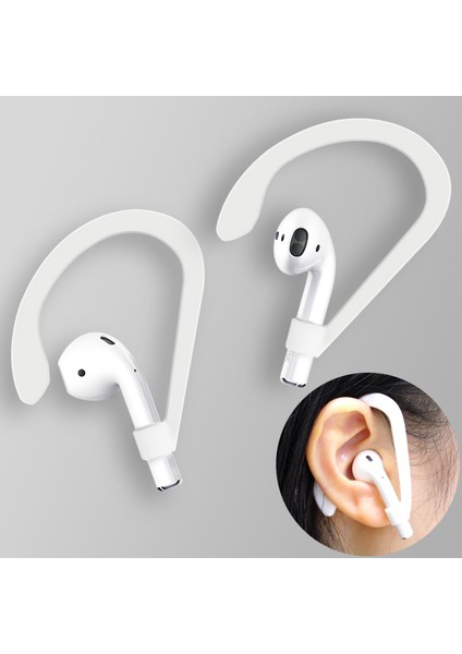 Apple Pro/ için Şarj Kutulu Silikon Kulak Kancaları (2016) (2019)/KABLOSUZ Şarj Kutulu (2019)-BEYAZ (Yurt Dışından)