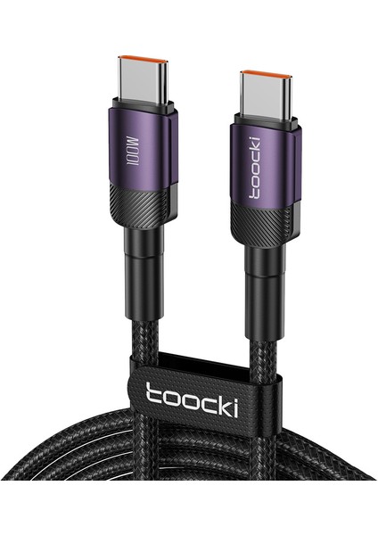 2m Dizüstü Bilgisayar Type-C Şarj Kablosu Veri Kablosu 100W 480MBPS Veri Kablosu - Mor (Yurt Dışından)