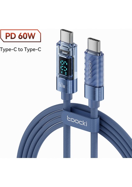 2m Örgülü Pd 60W Hızlı Şarj Kablosu Type-C Cep Telefonu Kablosu - Mavi (Yurt Dışından) indirimleri