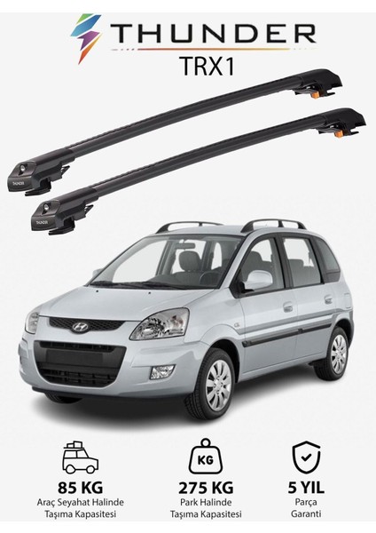 Hyundaı Matrıx 2001-2010 Trx1 Thunder Carrier Kilitli Ara Atkı Taşıyıcı Tavan Barı Gri