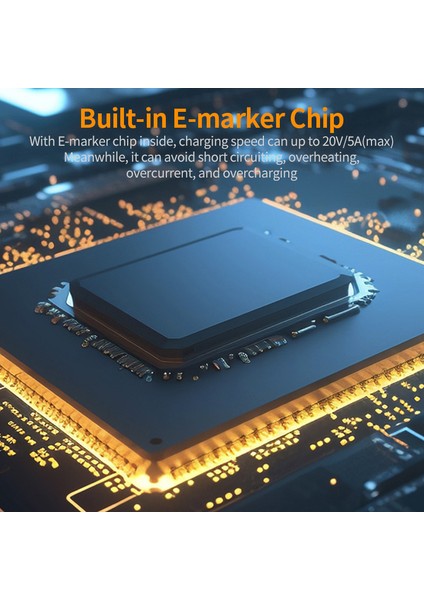 1 M 4'ü 1 Arada USB / Tip-C'den Ip'ye / Tip-C Naylon Şarj Kablosu, E-Marker Çipli Pd 100W Hızlı Şarj Kablosu (Yurt Dışından) fırsatları