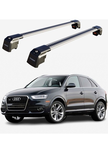 Audı Q3 2012-2018 Trx2 Thunder Carrier Kilitli Ara Atkı Taşıyıcı Tavan Barı Gri