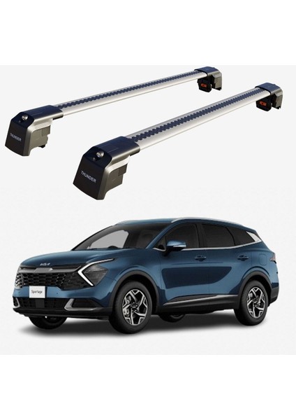 Kıa Sportage 2022-SONRASI Trx2 Thunder Carrier Kilitli Ara Atkı Taşıyıcı Tavan Barı Gri fiyatları
