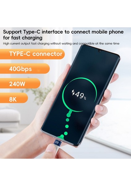 Çoğu Cihaz Için 13,3 cm 240 W 40 Gbps Veri Kablosu Tip-C'den Tip-C'ye Yumuşak Fpc Şarj Kablosu (Yurt Dışından) modelleri