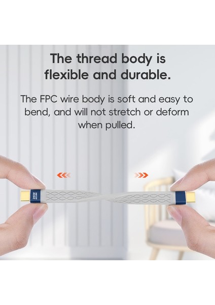 Çoğu Cihaz Için 13,3 cm 240 W 40 Gbps Veri Kablosu Tip-C'den Tip-C'ye Yumuşak Fpc Şarj Kablosu (Yurt Dışından) indirimleri