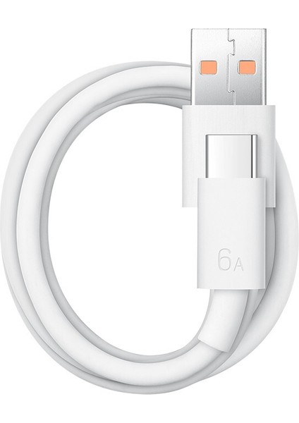 Tip-A'dan Tip-C'ye 6A Yüksek Akım Hızlı Şarj Kablosu Veri Senkronizasyon Kablosu 1m (Yurt Dışından)