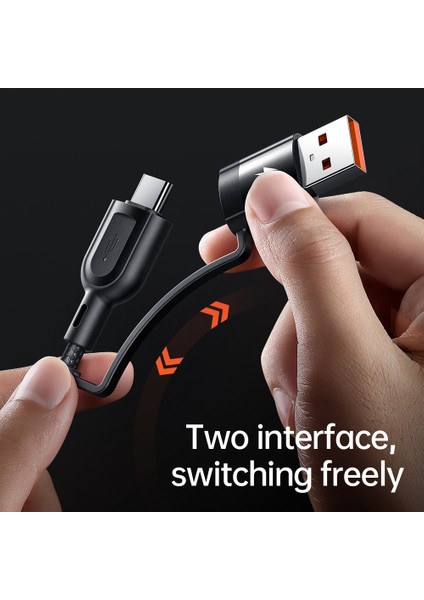 Usb/type-C - Type-C/lightning/mikro Hızlı Şarj Kablosu Veri Kablosu - Siyah (Yurt Dışından)