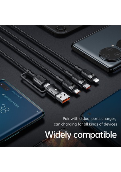 Usb/type-C - Type-C/lightning/mikro Hızlı Şarj Kablosu Veri Kablosu - Siyah (Yurt Dışından)