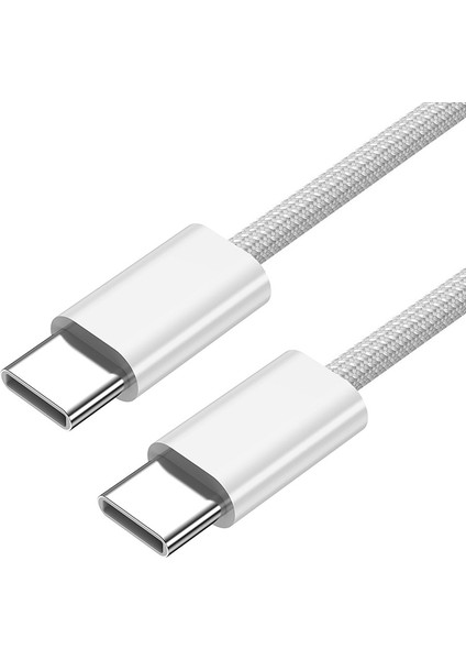 UC-072-BL-1.0M Type-C Usb-C Erkek - Erkek USB 2.0 Veri Kablosu 65W Hızlı Şarj Kablosu (Od=3mm) - Beyaz (Yurt Dışından)