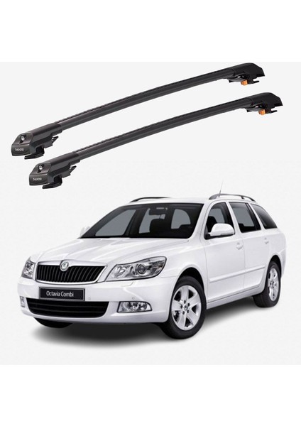 Skoda Octavıa 2004-2012 Trx1 Thunder Carrier Kilitli Ara Atkı Taşıyıcı Tavan Barı Siyah