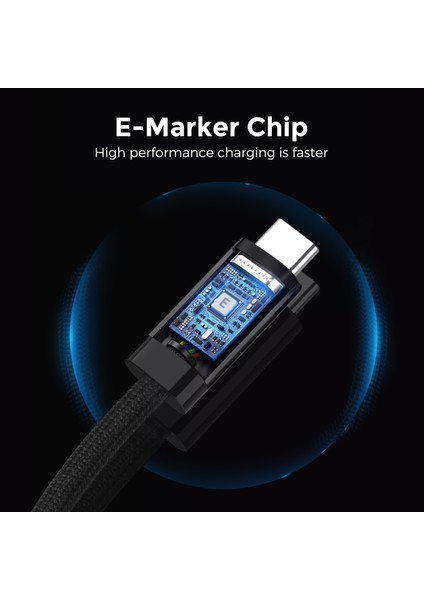 1m Usb-C Kablosu 240W Hızlı Şarj Kablosu 40GBPS Yüksek Hızlı Veri Kablosu Desteği 8k 60Hz (Yurt Dışından) modelleri