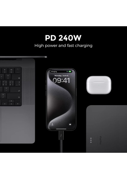 1m Usb-C Kablosu 240W Hızlı Şarj Kablosu 40GBPS Yüksek Hızlı Veri Kablosu Desteği 8k 60Hz (Yurt Dışından) fırsatları