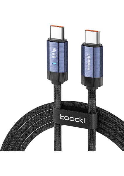 1m Type-C - Type-C Pd 100W Kablo E-Marker Çipli Telefon Hızlı Şarj Kablosu - Mavi (Yurt Dışından)