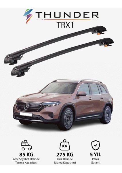 Mercedes-Benz Eqb 2021-SONRASI Trx1 Thunder Carrier Kilitli Ara Atkı Taşıyıcı Tavan Barı Siyah