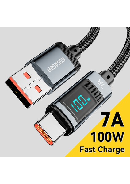 2m Dijital Ekran 7A Hızlı Şarj Kablosu Usb-A - Type-C 480MBPS Veri Kablosu (Yurt Dışından) indirimleri