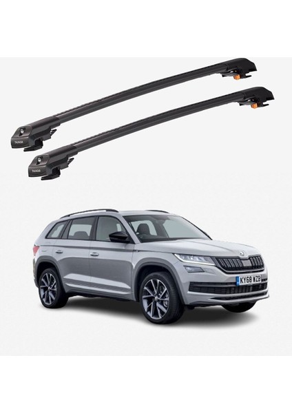 Skoda Karoq 2017-SONRASI Trx1 Thunder Carrier Kilitli Ara Atkı Taşıyıcı Tavan Barı Siyah