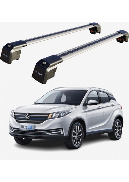 Dongfeng Glory E3 2020-SONRASI Trx2 Thunder Carrier Kilitli Ara Atkı Taşıyıcı Tavan Barı Gri