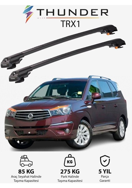 Ssangyong Stavıc 2013-SONRASI Trx1 Thunder Carrier Kilitli Ara Atkı Taşıyıcı Tavan Barı Gri