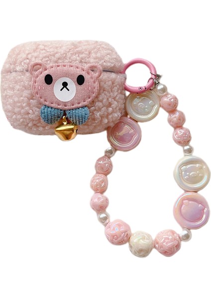 Pro 2 için Çan Dekor Karikatür Ayı Kulaklık Kutusu Yumuşak Kabartmak Tpu Anti-Damla Kapak Zincir Kolye ile (Yurt Dışından)