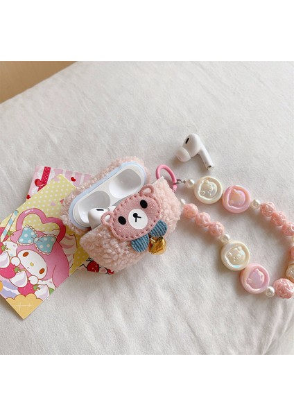 Pro 2 için Çan Dekor Karikatür Ayı Kulaklık Kutusu Yumuşak Kabartmak Tpu Anti-Damla Kapak Zincir Kolye ile (Yurt Dışından) modelleri