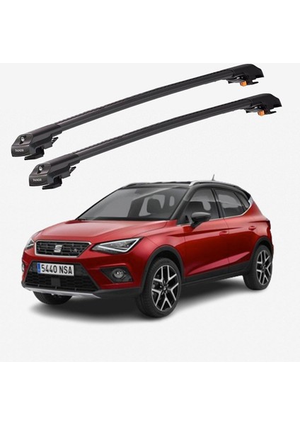 Seat Arona 2017-SONRASI Trx1 Thunder Carrier Kilitli Ara Atkı Taşıyıcı Tavan Barı Siyah