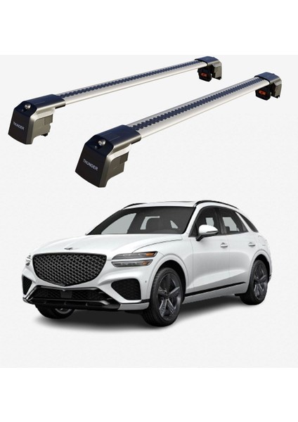Genesıs GV70 2022-SONRASI Trx2 Thunder Carrier Kilitli Ara Atkı Taşıyıcı Tavan Barı Gri fiyatları