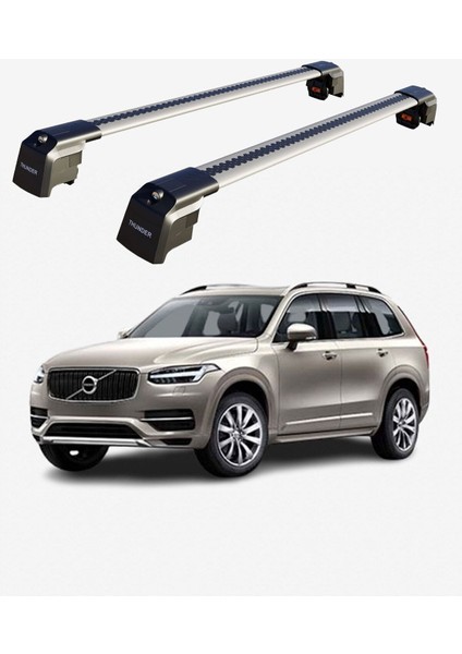 Volvo XC90 2015-SONRASI Trx2 Thunder Carrier Kilitli Ara Atkı Taşıyıcı Tavan Barı Gri fiyatları