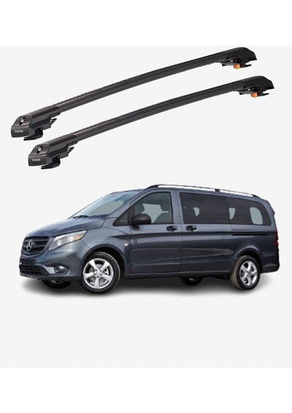 Mercedes-Benz Metrıs 2015-SONRASI Trx1 Thunder Carrier Kilitli Ara Atkı Taşıyıcı Tavan Barı Siyah