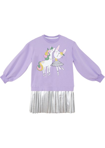 Balerin Unicorn Kız Çocuk Pileli Elbise modelleri
