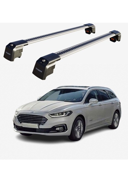 Ford Focus Estate 2019-SONRASI Trx2 Thunder Carrier Kilitli Ara Atkı Taşıyıcı Tavan Barı Siyah