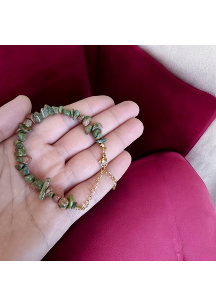 Unakit Taşı Kırık Taş Bileklik Gerçek Doğal Taş Çelik Zincir Çelik Klips Çelik Tel Sertifikalı Bileklik modelleri