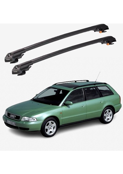 Audı A4 Avant 1996-2001 Trx1 Thunder Carrier Kilitli Ara Atkı Taşıyıcı Tavan Barı Siyah