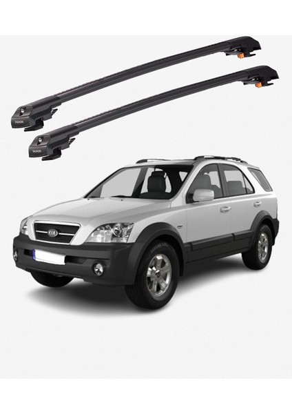 Kıa Sorento 2002-2009 Trx1 Thunder Carrier Kilitli Ara Atkı Taşıyıcı Tavan Barı Siyah