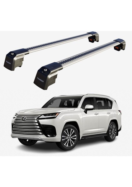 Lexus Lx 2016-SONRASI Trx2 Thunder Carrier Kilitli Ara Atkı Taşıyıcı Tavan Barı Siyah