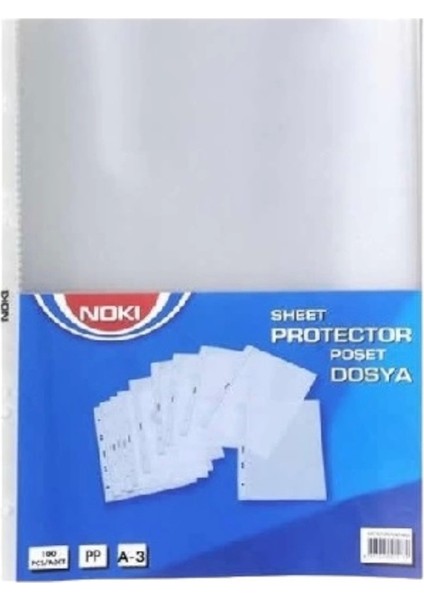 Poşet Dosya A3 Dikey 25'li 90 Micron
