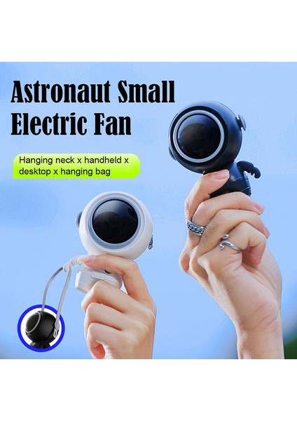 Ruyı Astronot Asılı Boyun Fan Kolye Küçük Taşınabilir USB Fan Astronot El Küçük Fan (Yurt Dışından)