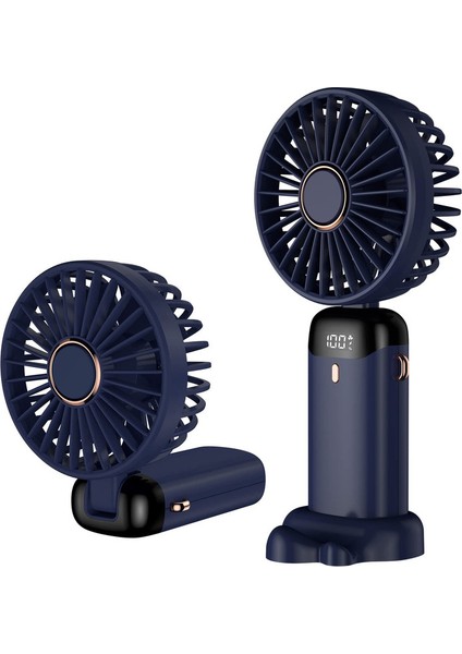 Ruyı [4000 Mah Uzun Pil Ömrü] El Tipi Fan Taşınabilir Katlanır Dijital Ekran Ofis Öğrencileri Küçük Elektrikli Fan (Yurt Dışından)