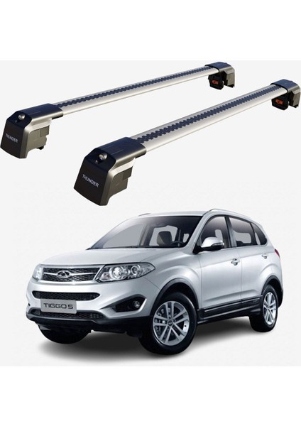 Chery Tıggo 5 2014-SONRASI Trx2 Thunder Carrier Kilitli Ara Atkı Taşıyıcı Tavan Barı Gri
