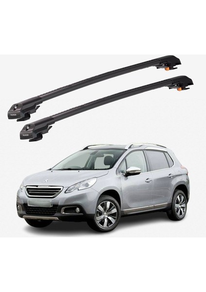 Peugeot 2008 2013-2019 Trx1 Thunder Carrier Kilitli Ara Atkı Taşıyıcı Tavan Barı Gri
