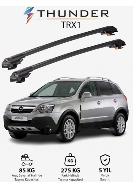 Opel Antara 2006-2015 Trx1 Thunder Carrier Kilitli Ara Atkı Taşıyıcı Tavan Barı Siyah