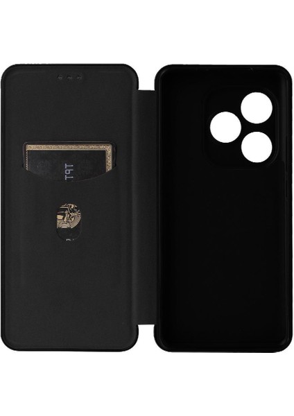 Kart Tutucu Kickstand Deri Folio Flip ile Realme Gt 6 Için Flip Case (Yurt Dışından)