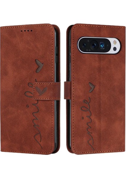 Google Piksel 9 Için Flip Case Kickstand Aşk Cüzdan Yan Toka Pu Deri (Yurt Dışından)